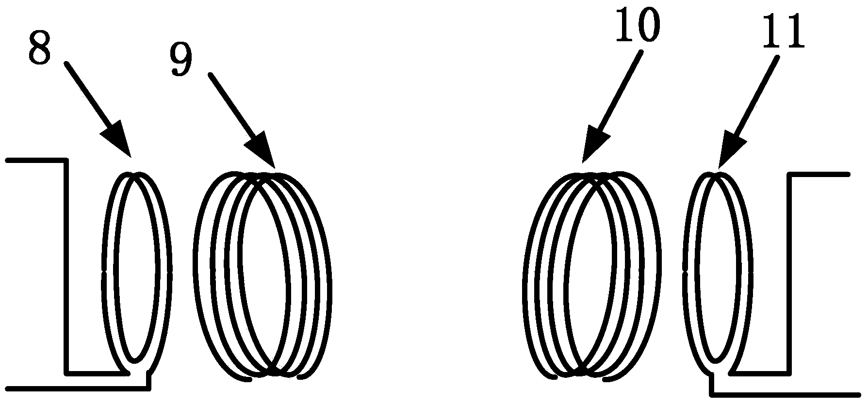 Magnetic resonance wireless power transmission device based on PCB resonant coupling coil structure