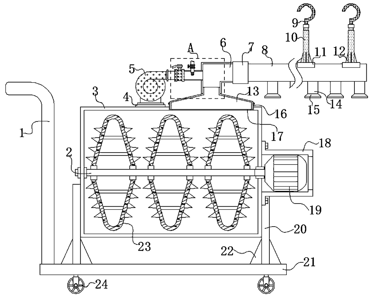 Gas generating device for agricultural greenhouse