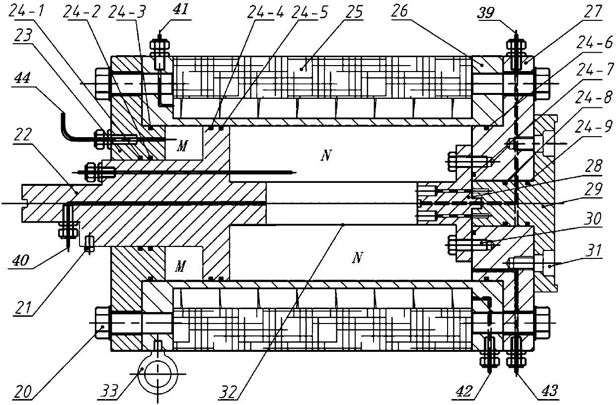 Permeability measuring device and method of hydrate-contained sediments under three-axis stress conditions