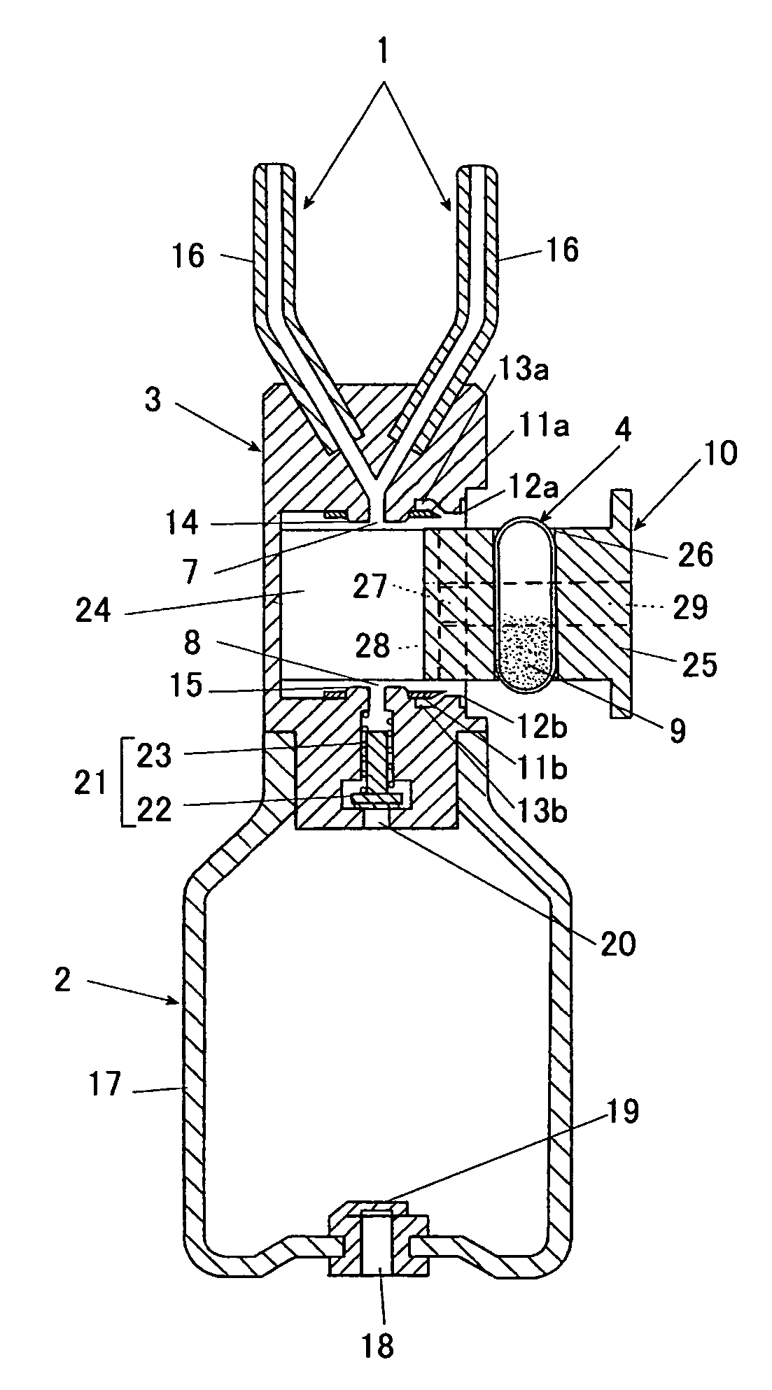 Device to deliver a powdery medicine into nasal cavity