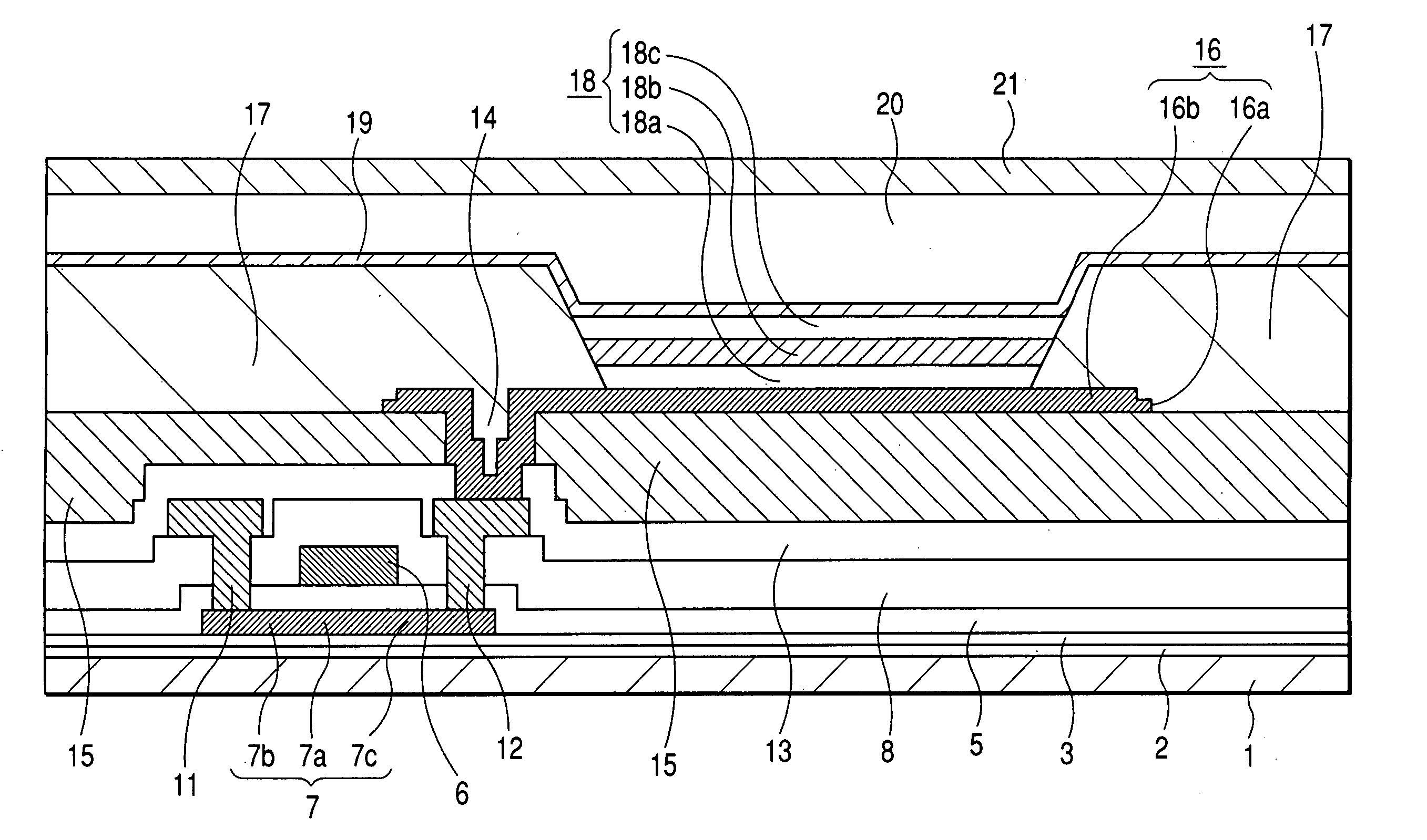 Organic electroluminescence type display apparatus