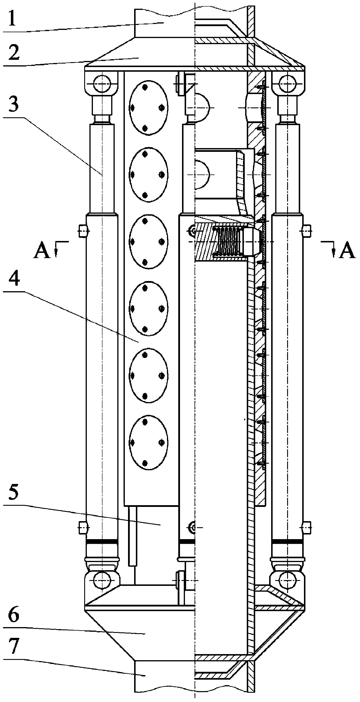 Offshore platform hydraulic self-lifting device