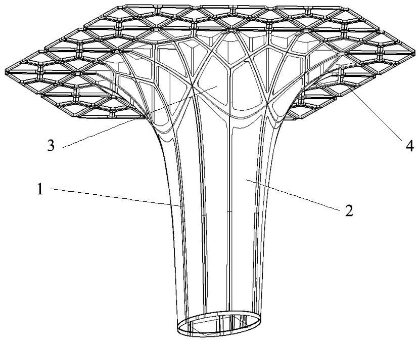 A columnar hyperbolic mirror support system and its construction method