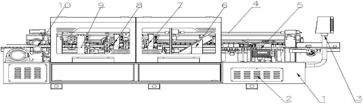 Wood straight edge-sealing equipment