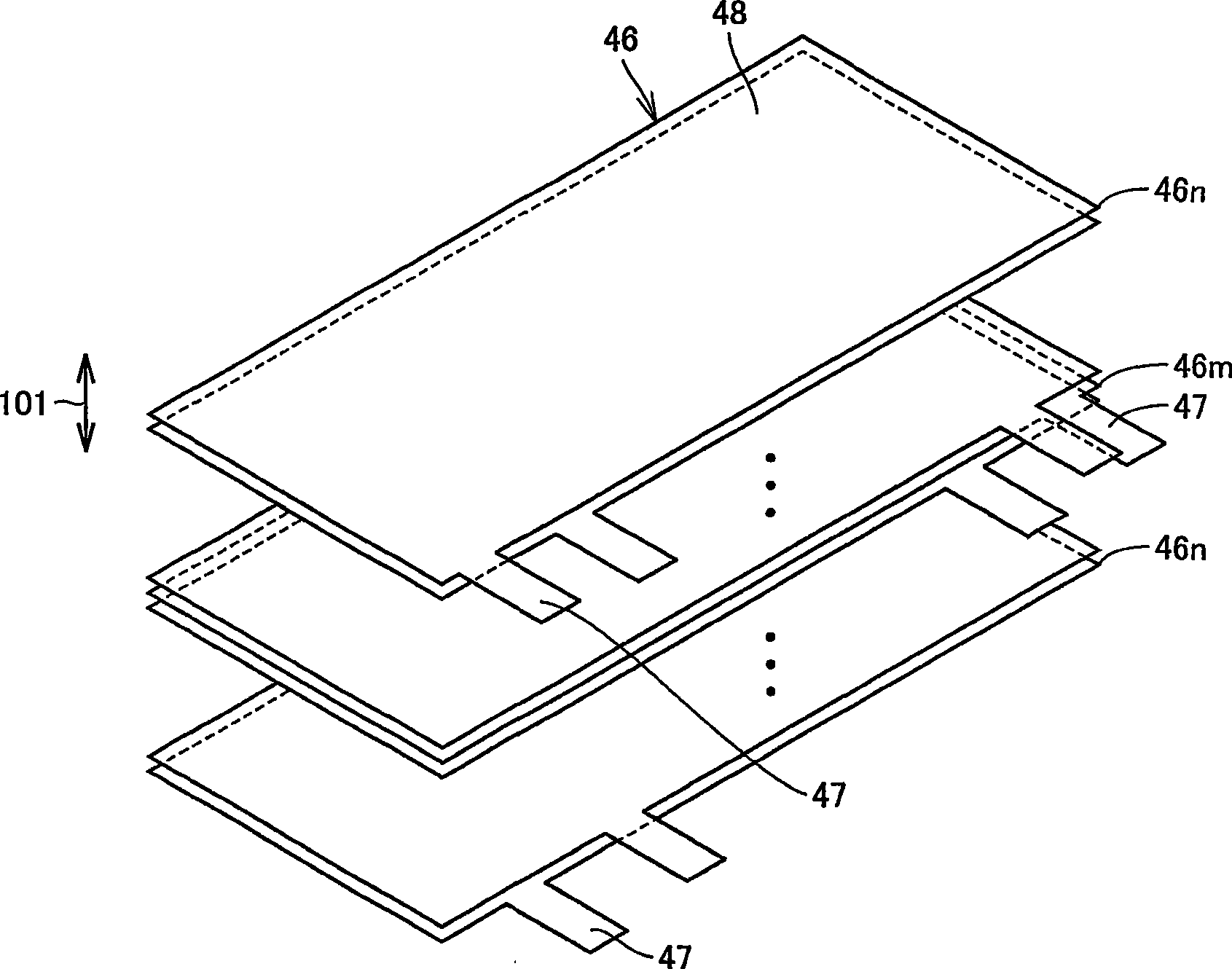 Stacked type battery