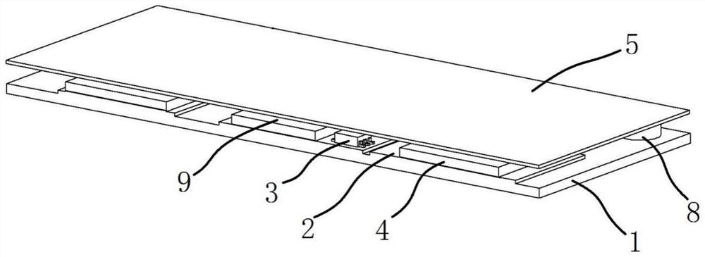 Confluence and heat conduction integrated device of lithium battery protection board MOS switch