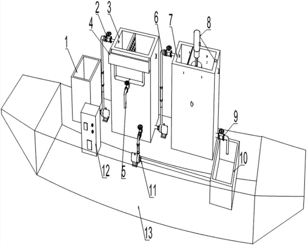 A device for treating regional lake sewage by combined adsorption and heating method and its removal method