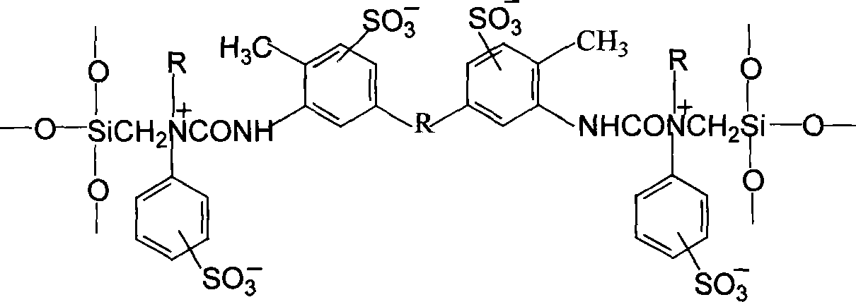 Membrane material of inorganic ¿C organic hybrid pair of amphoteric ion, and preparation method