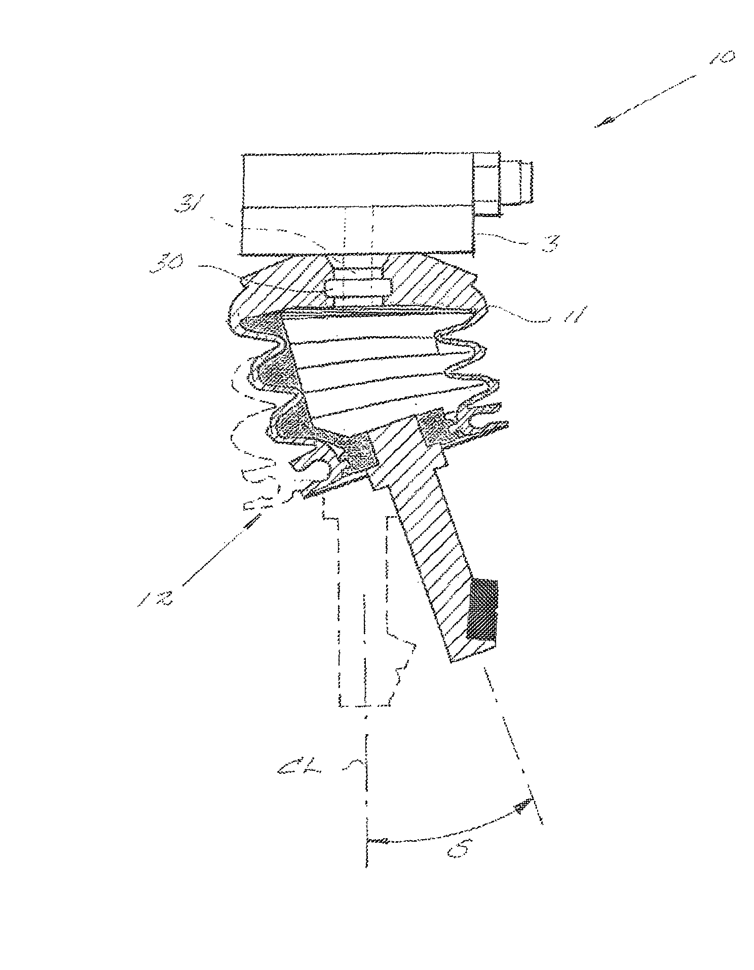 Insert for bellows with non-linear compression / expansion in a vacuum powered tool