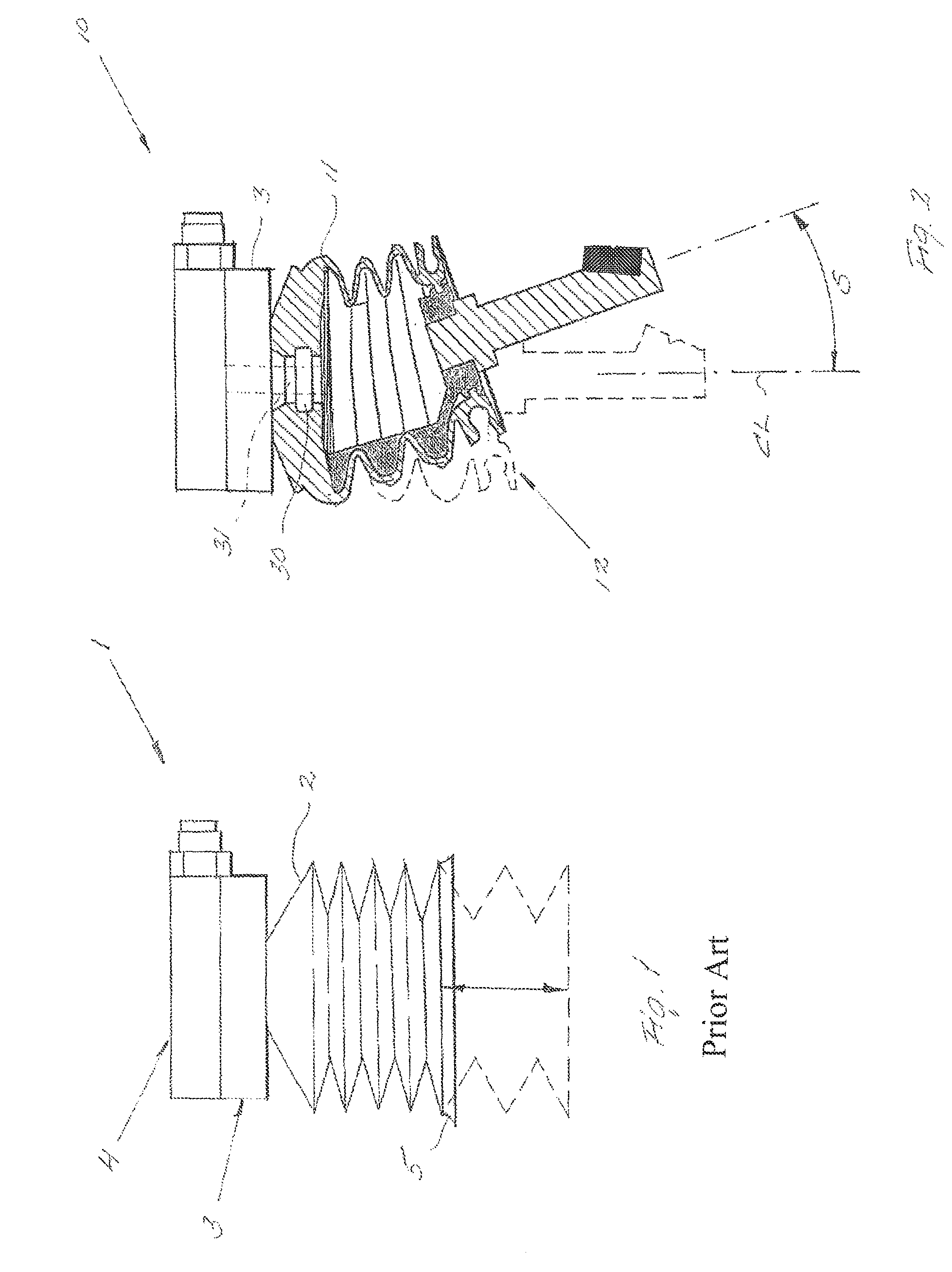 Insert for bellows with non-linear compression / expansion in a vacuum powered tool