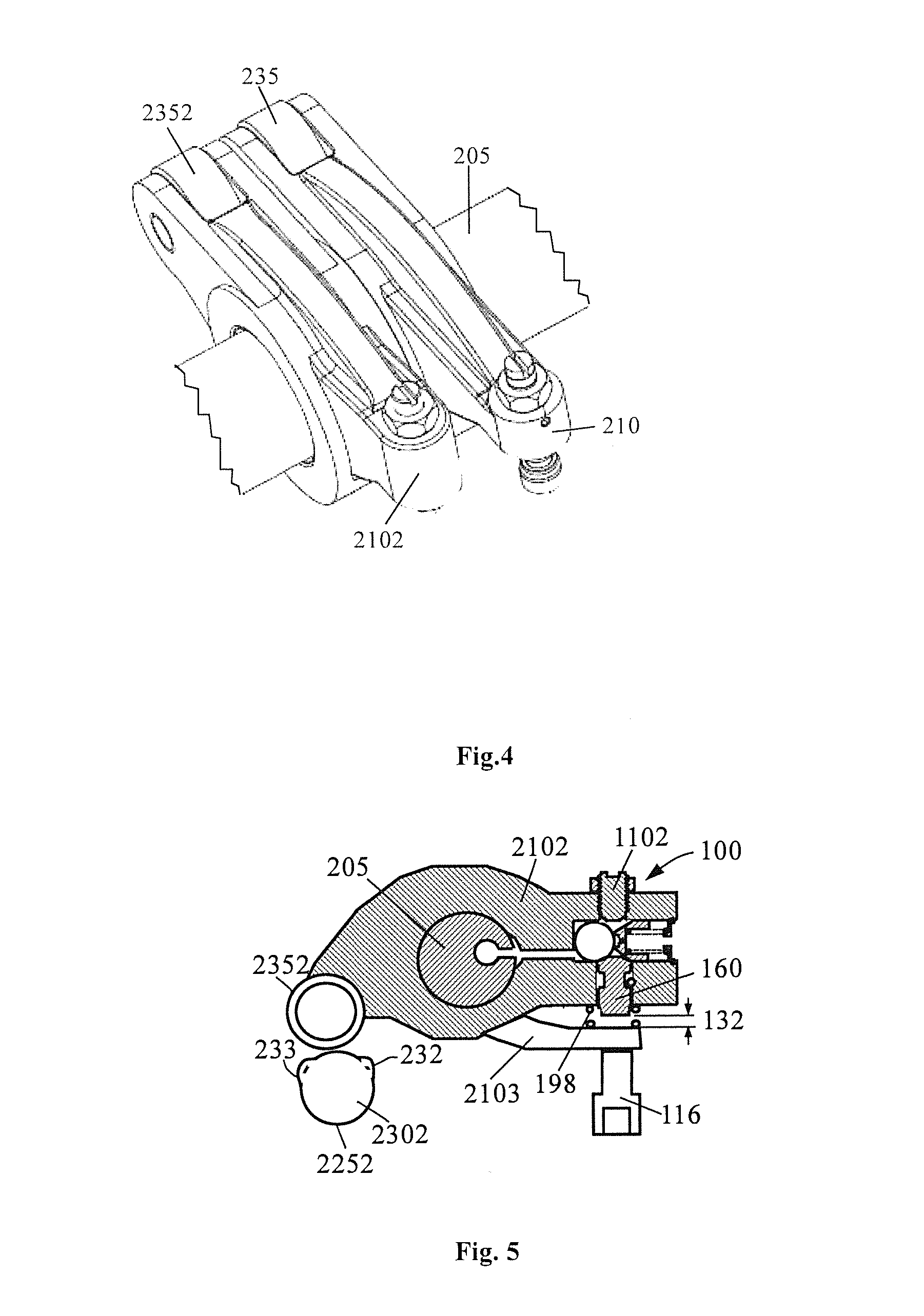 Combined rocker arm apparatus for actuating auxiliary valve of engine