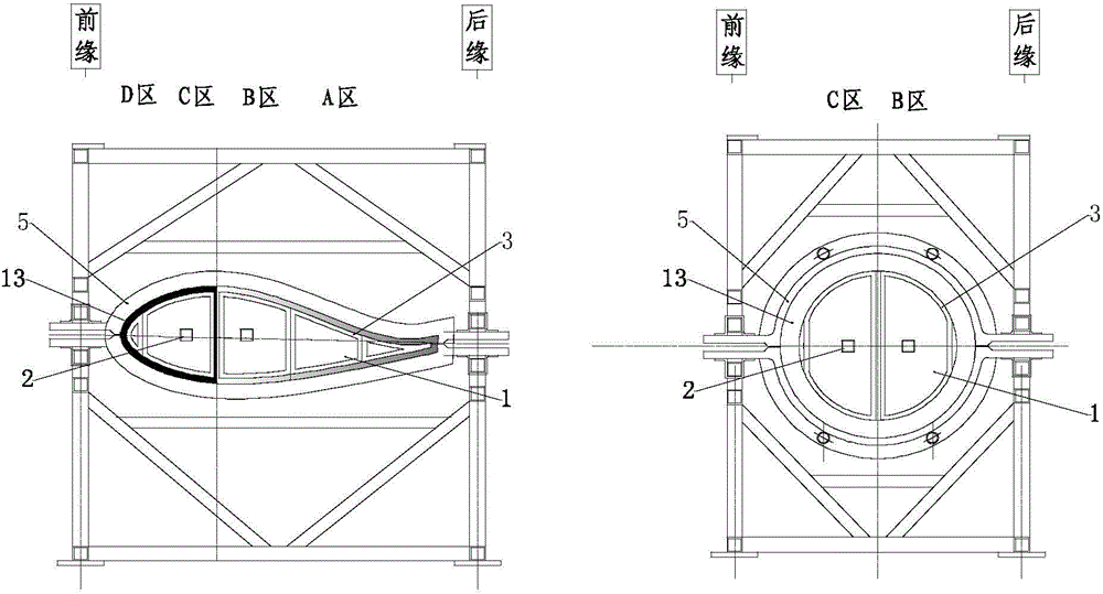 Integral molding method of composite material blade for wind power generation, and apparatus thereof