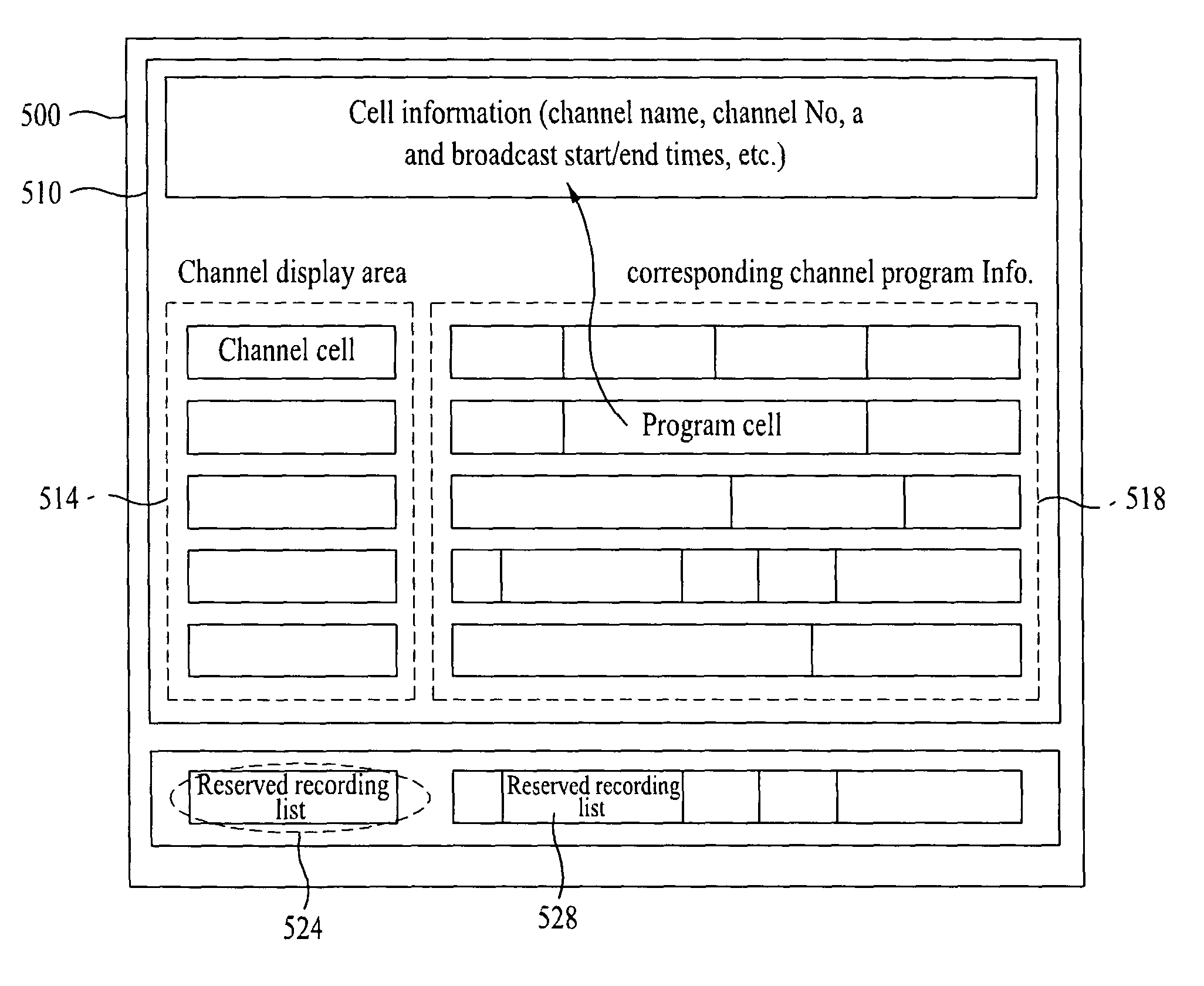 Broadcast receiver and method for managing reserved recording information