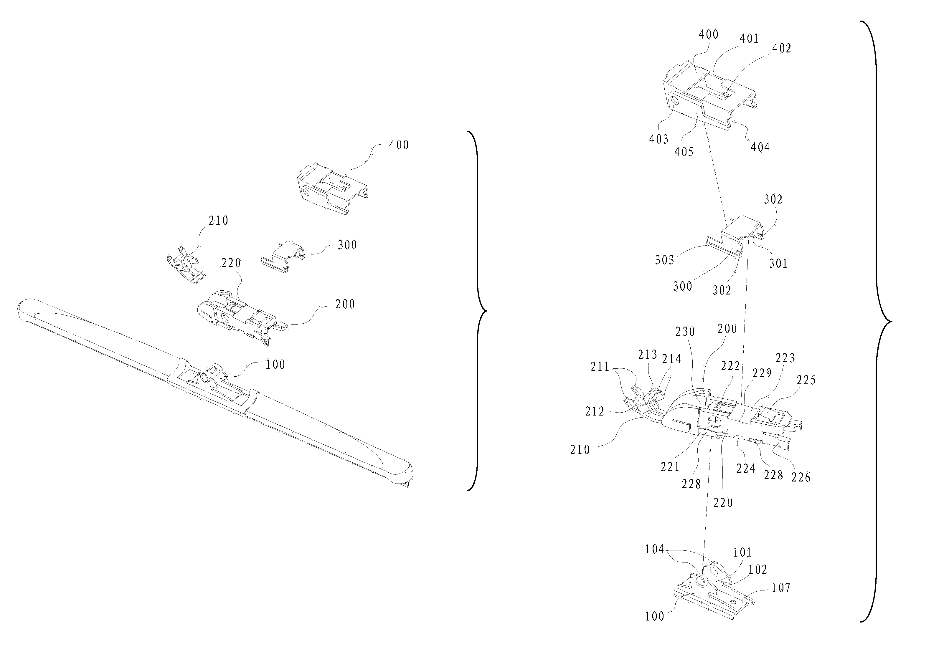 Wiper connecting device