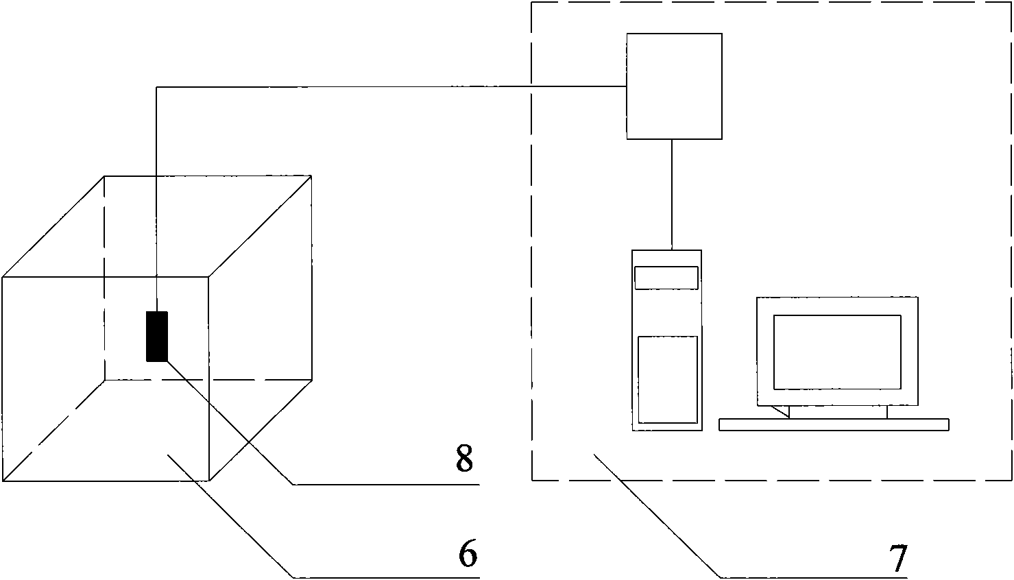 Device and method for testing inside relative humidity of cement base material