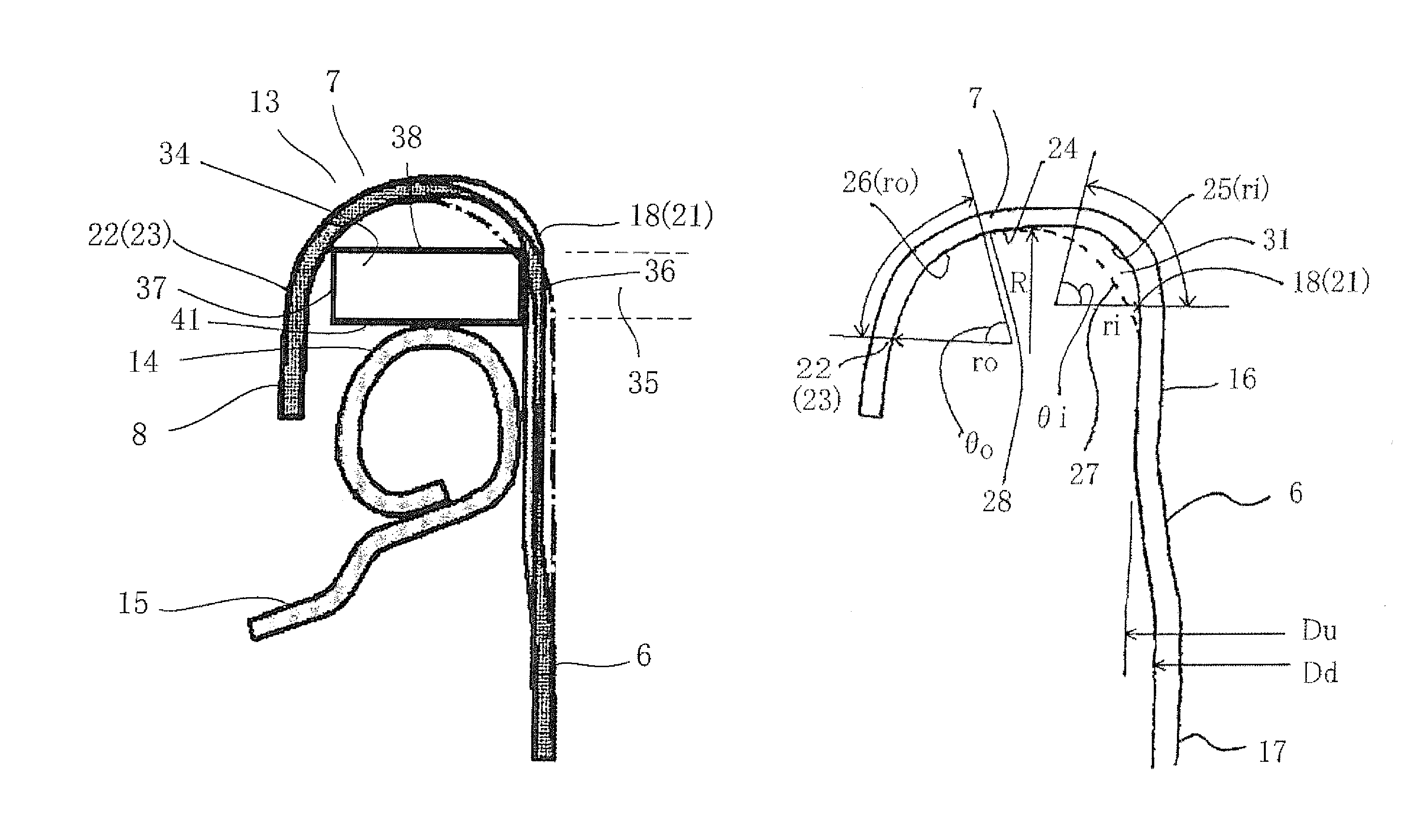 Structure of clinch portion of mounting cup