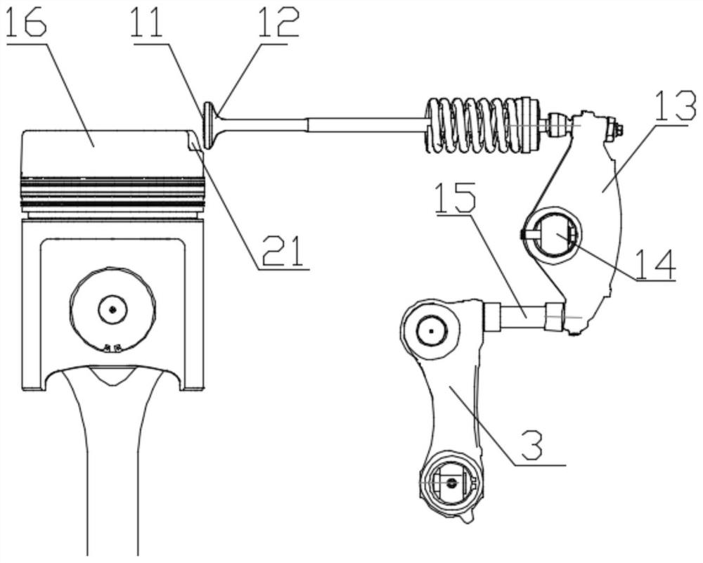 A horizontal intake and exhaust gas distribution device