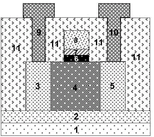 SOI (Silicon on Insulator) substrate folding grid insulating tunneling enhanced transistor and manufacturing method thereof