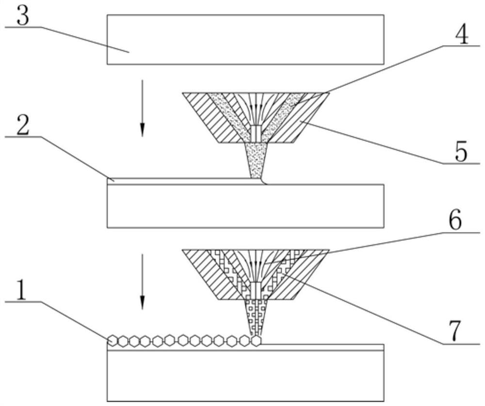 A processing method for preparing structured grinding wheel by secondary cladding process