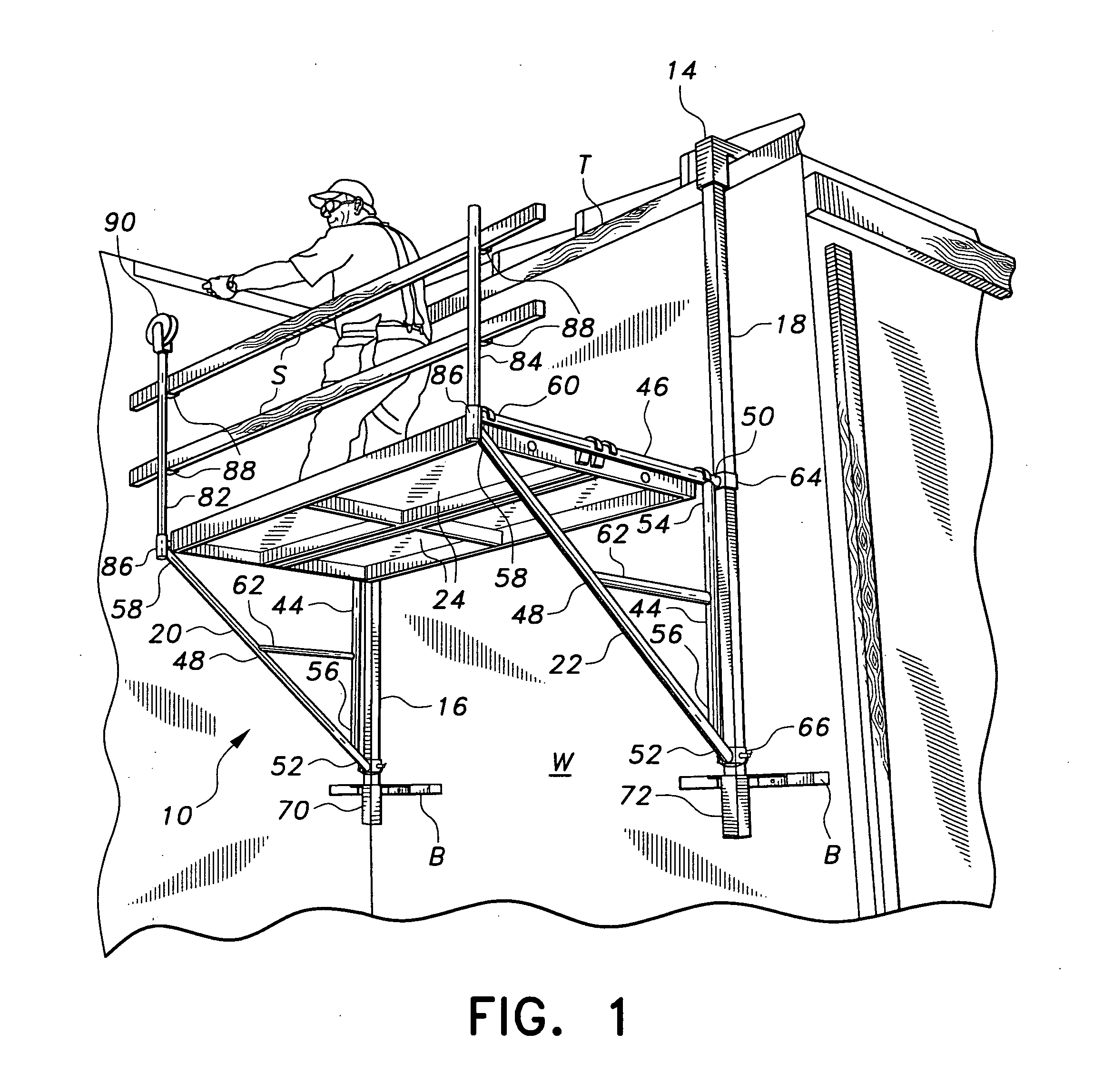 Wall hanging scaffold