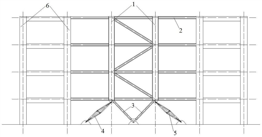 Efficient damping swing wall with scissor type amplifying device