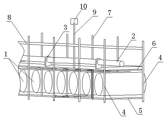 Device and method for conveying concrete on water surface of wide river