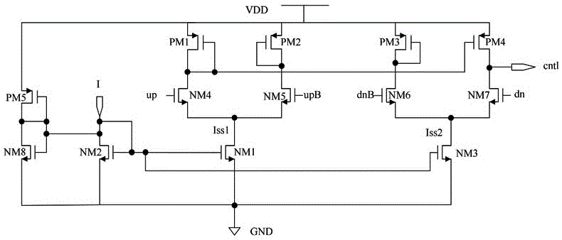 Low-jitter charge pump with radiation resistance characteristics