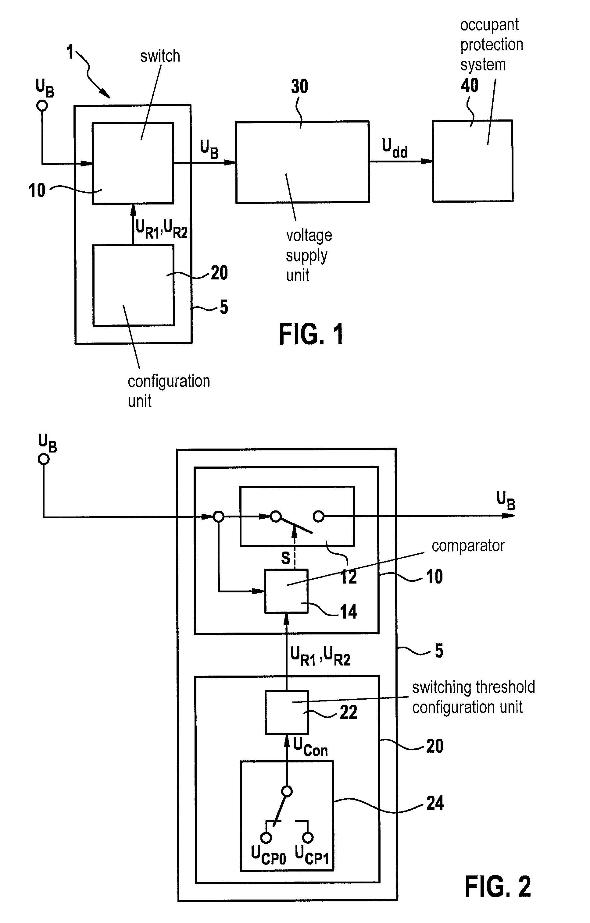 Device and method for the voltage supply of an occupant protection system