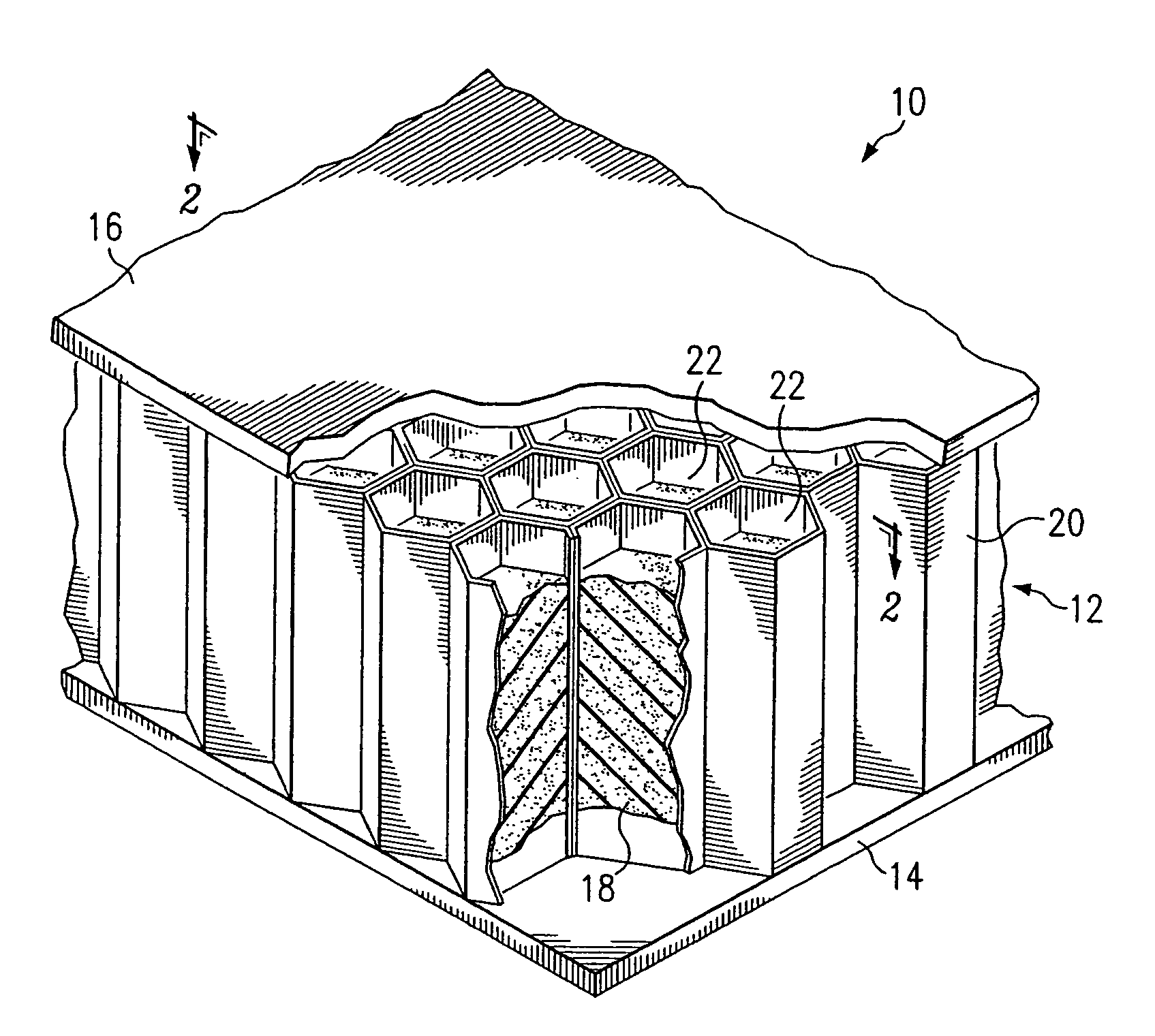 End gaps of filled honeycomb