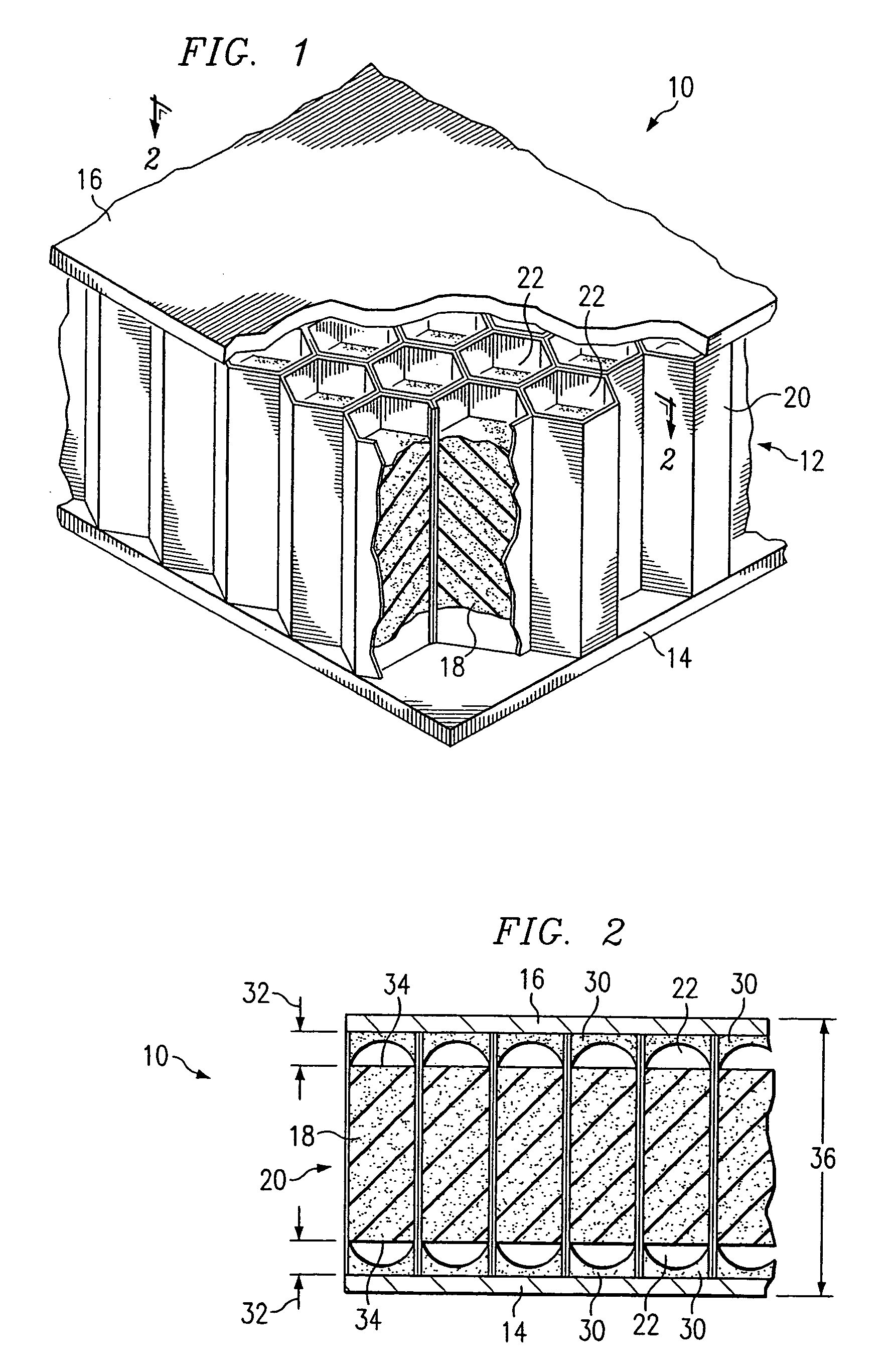 End gaps of filled honeycomb