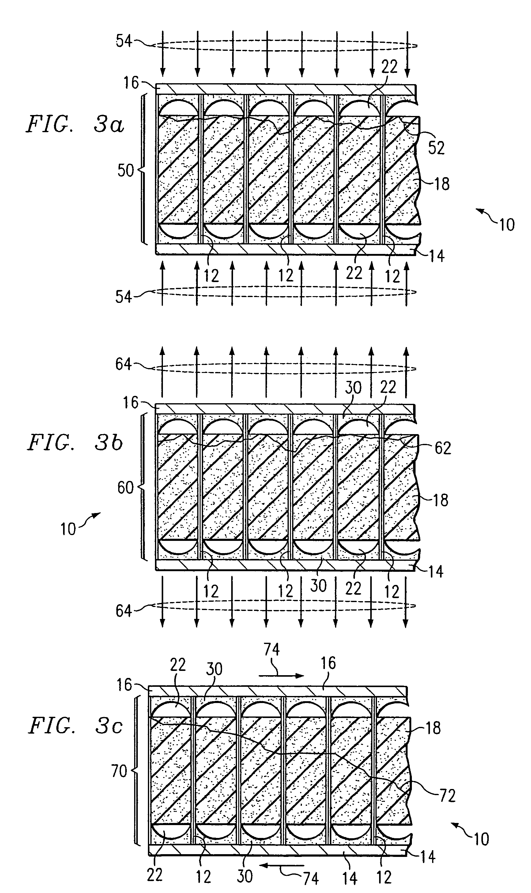 End gaps of filled honeycomb