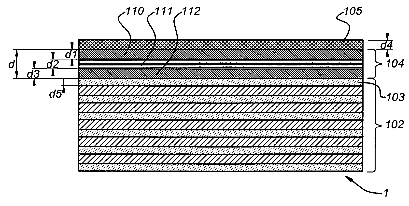 Spectral purity filter for multi-layer mirror, lithographic apparatus including such multi-layer mirror, method for enlarging the ratio of desired radiation and undesired radiation, and device manufacturing method