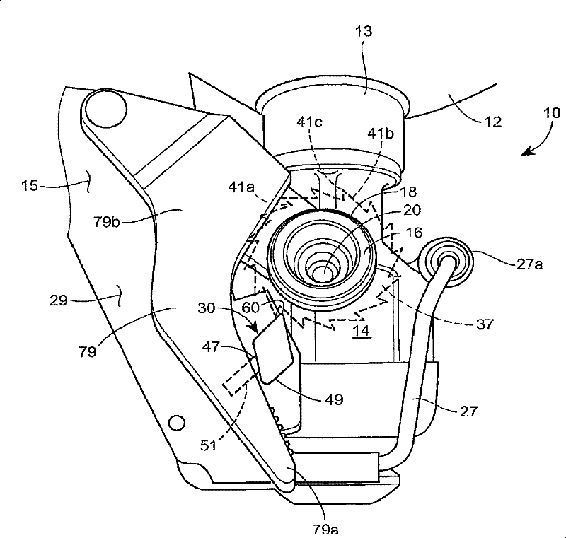 Locking member for a self contained breathing apparatus