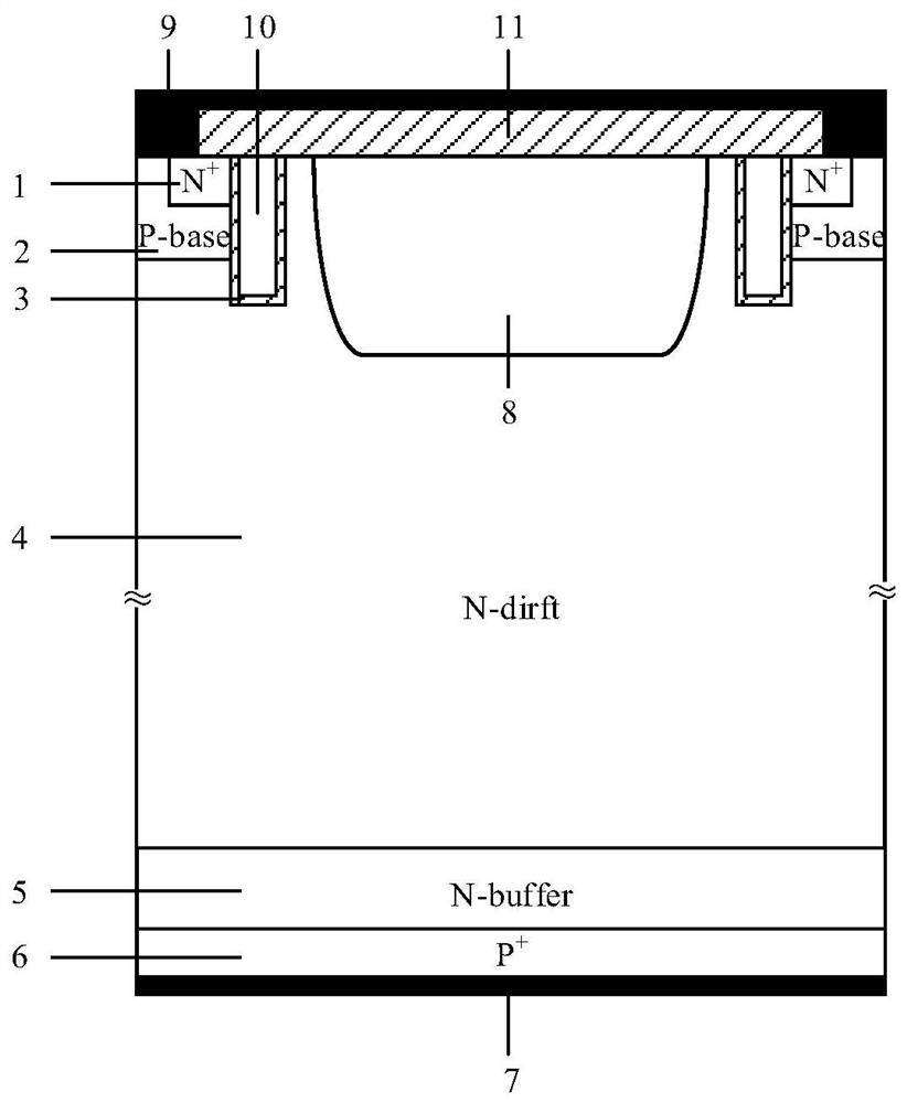 Trench gate igbt device with pnp punchthrough transistor