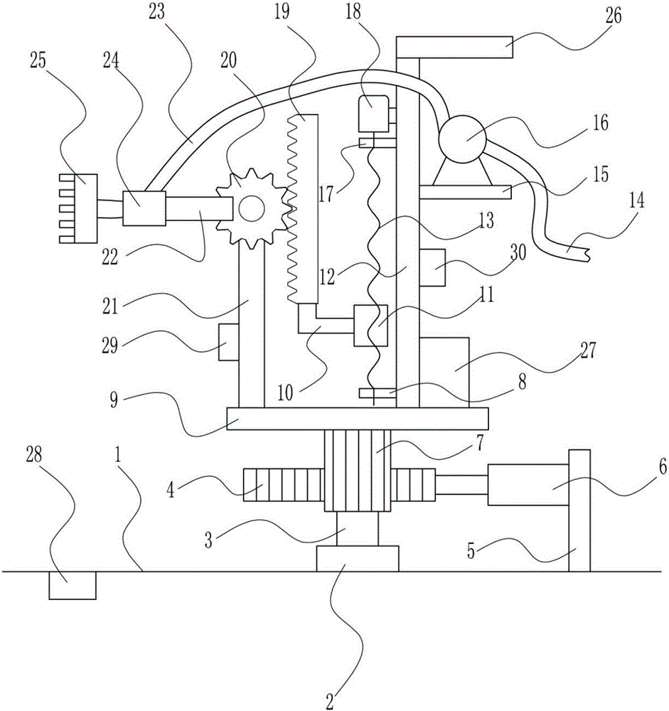 Intelligent water spraying device for municipal road green belt