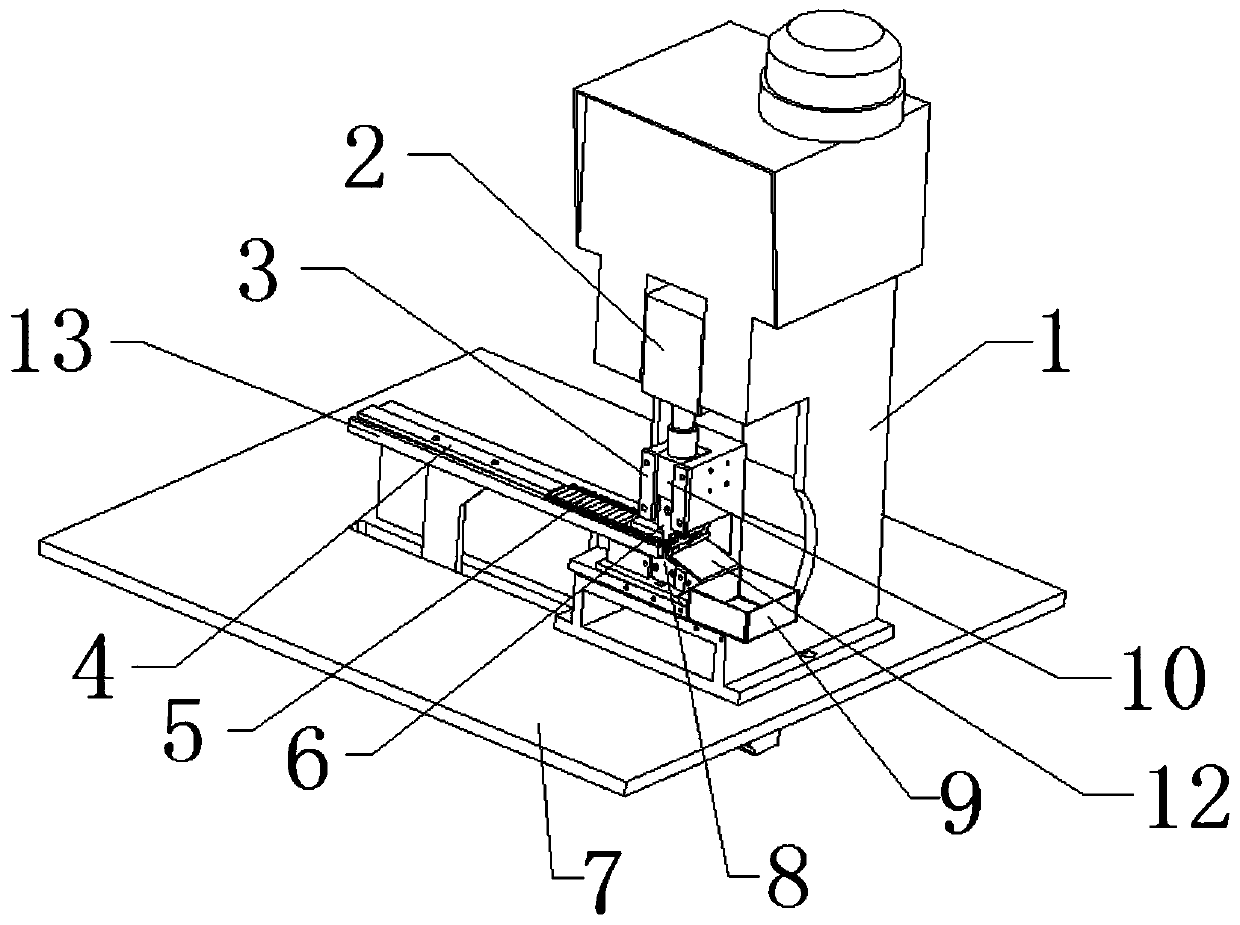 Electronic detonator chip leg wire riveting device and processing flow based on same