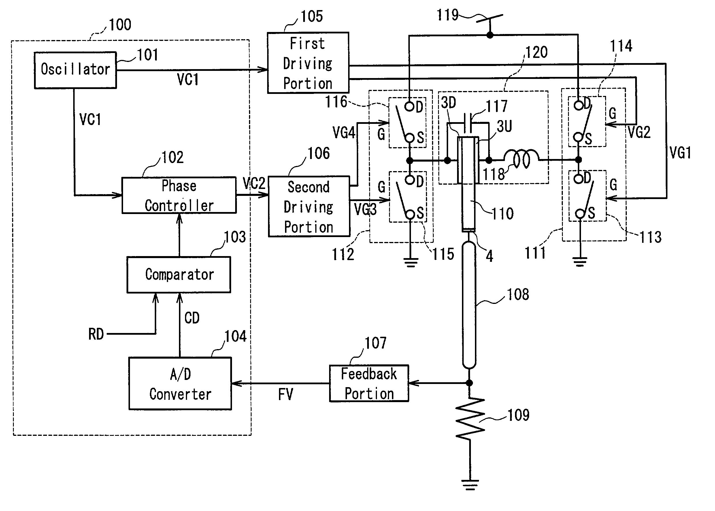 Driving circuit and driving method for piezoelectric transformer, backlight apparatus, liquid crystal display apparatus, liquid crystal monitor, and liquid crystal TV