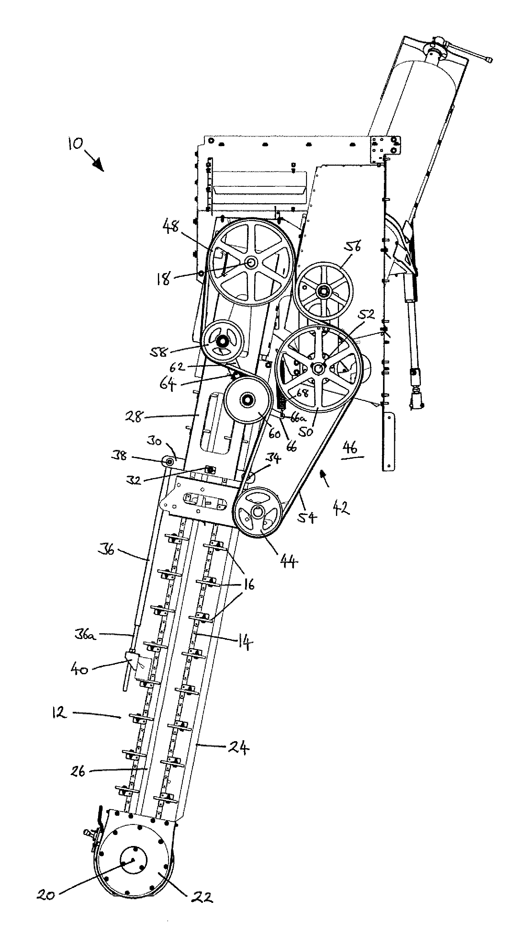 Constant tensioning means for rotary motion transfer apparatus