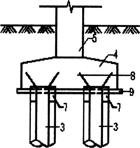 Concrete long-core cement-soil composite pile building foundation treating method