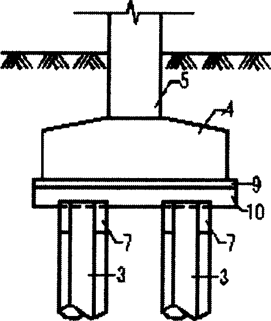 Concrete long-core cement-soil composite pile building foundation treating method