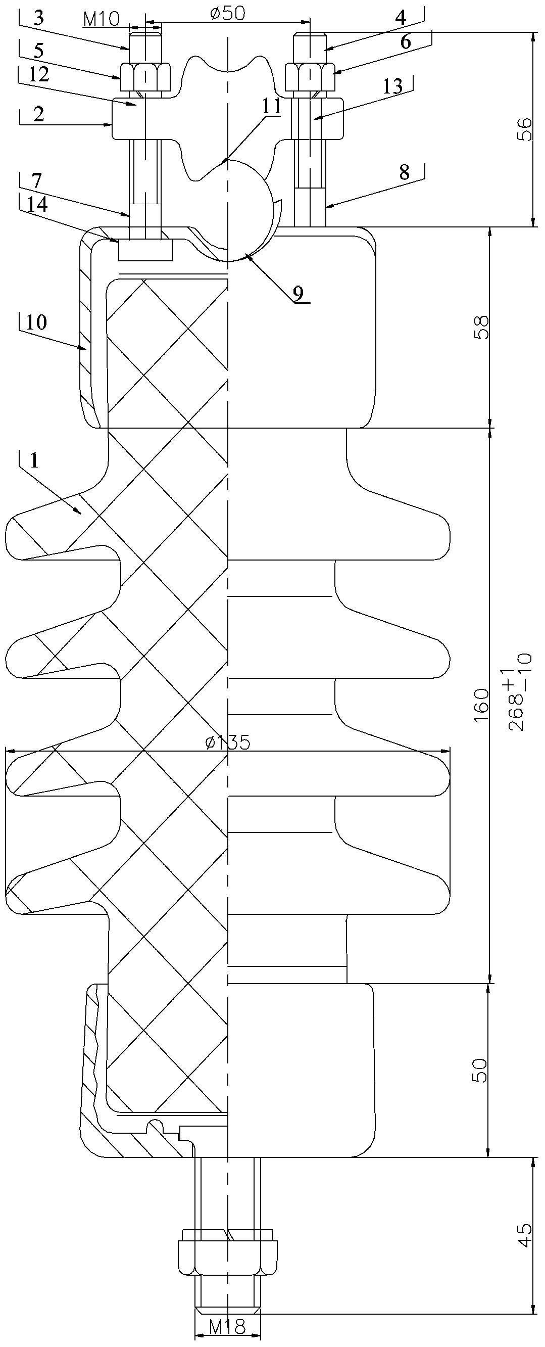 Column porcelain insulator