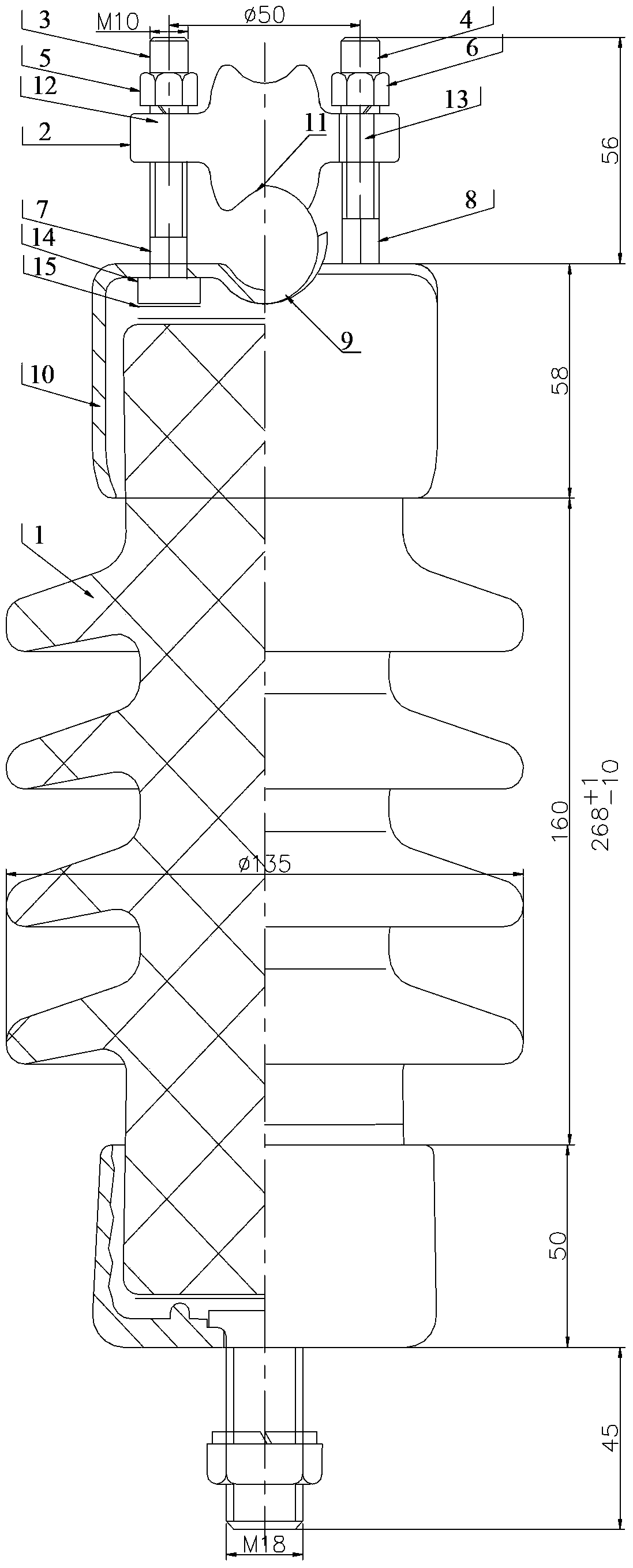 Column porcelain insulator