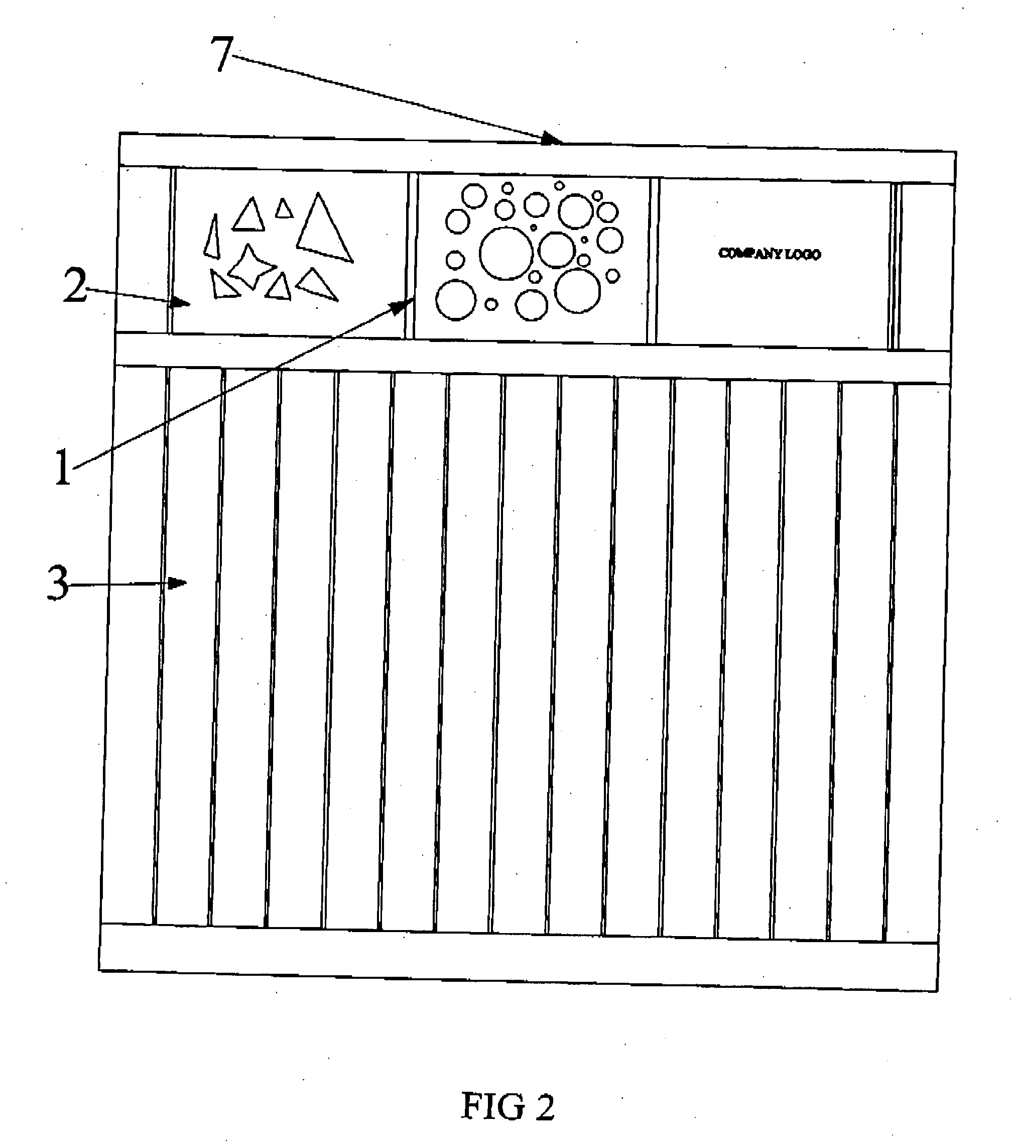 Novel modular molded frame with interchangeable design panels for vinyl fencing and its method of fabrication