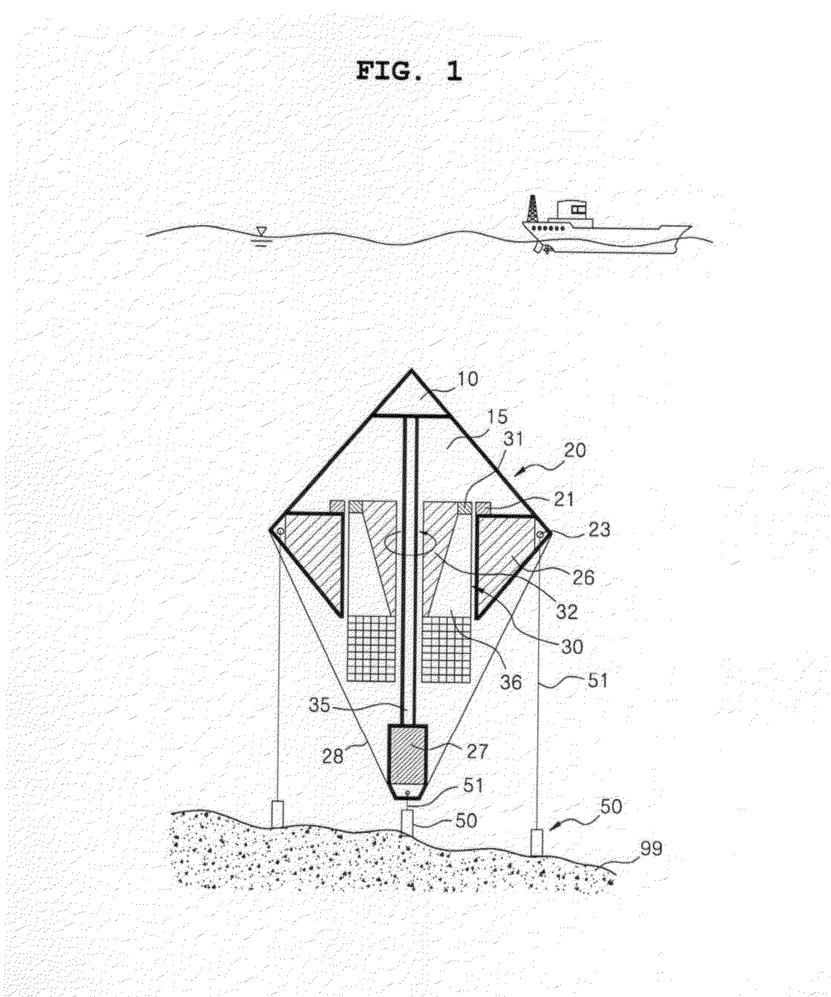 Power generation apparatus and ship propelling apparatus including buoyancy body as well as web-structured wing portions provided thereto