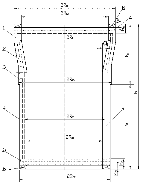 Nuclear island evaporator reducing cylinder integral forge piece and forging forming method thereof