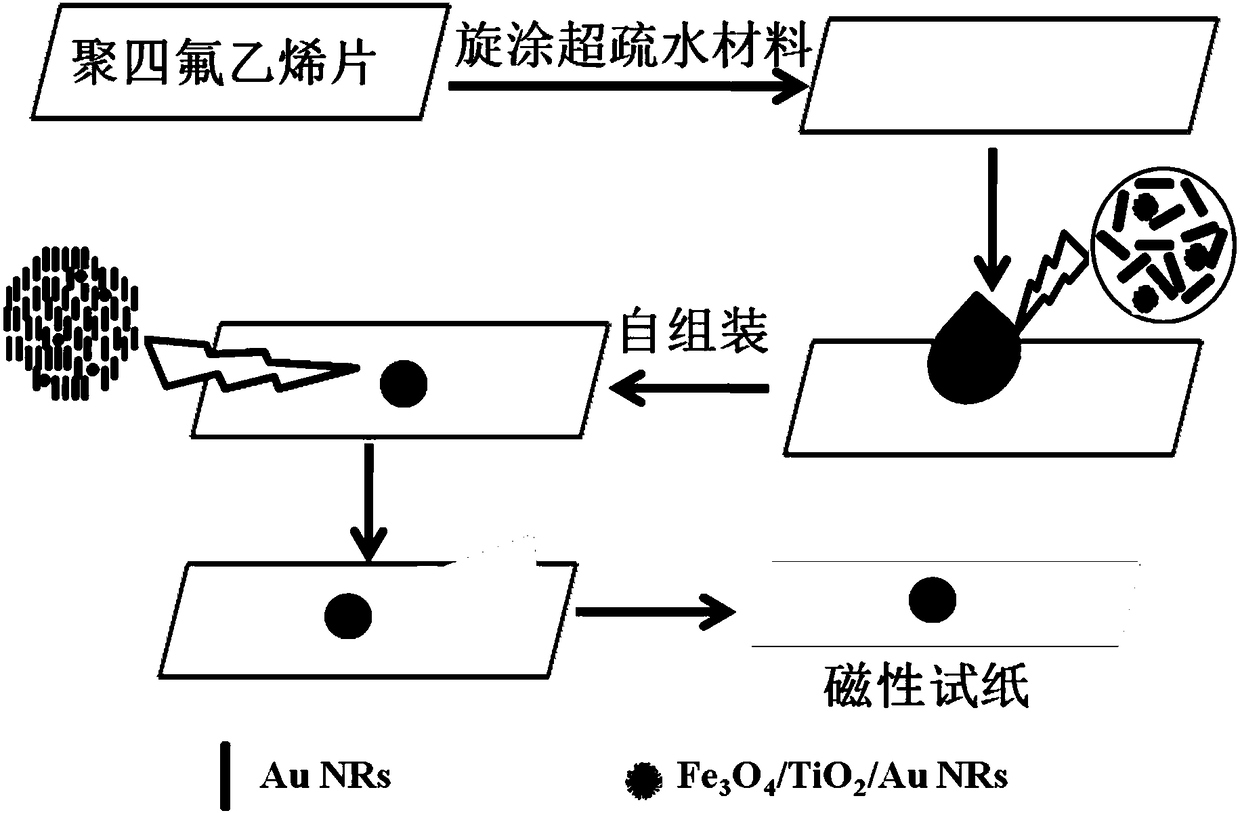 SERS-based magnetic test paper for detecting nitrite as well as preparation method and use method thereof