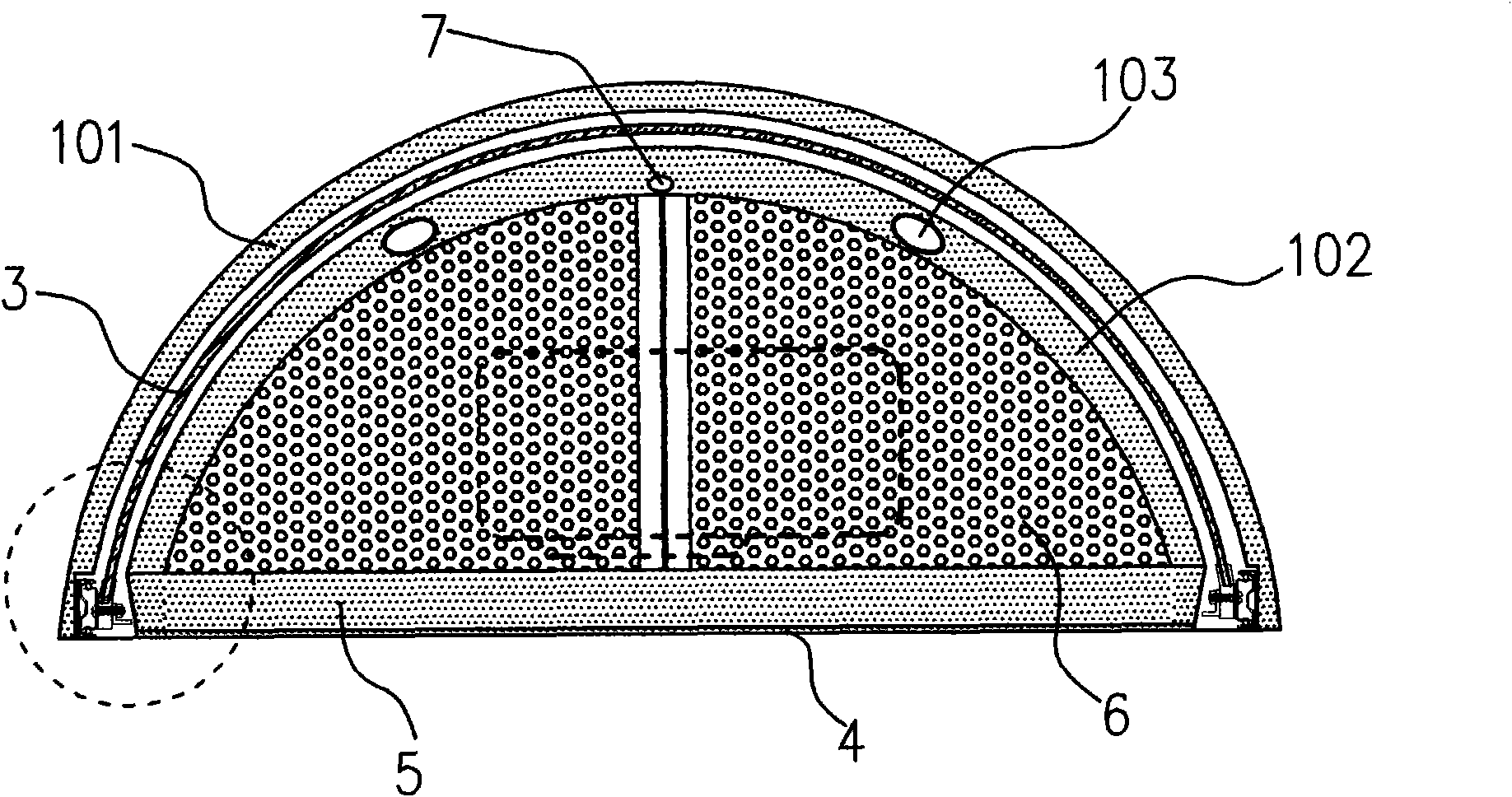 Semicircular protected range hood