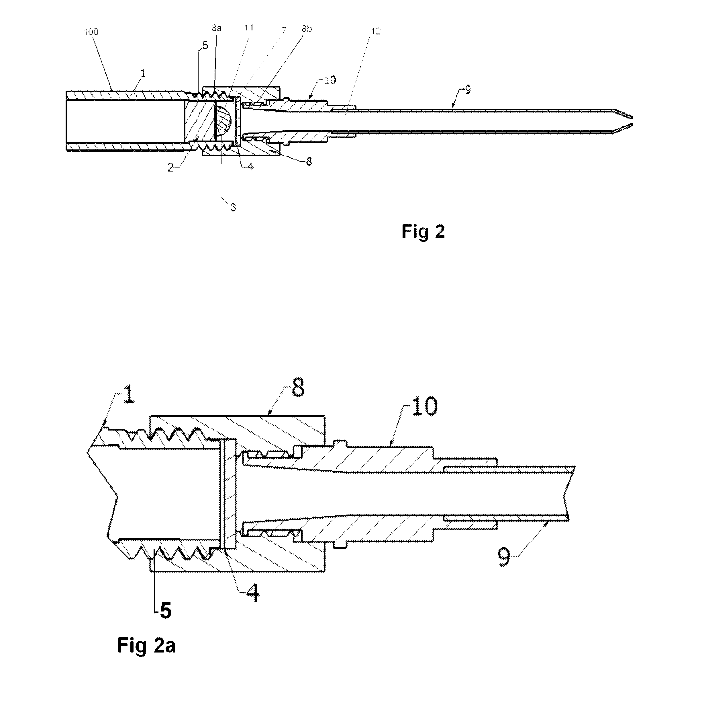 Assembly and method for disinfecting lumens of devices