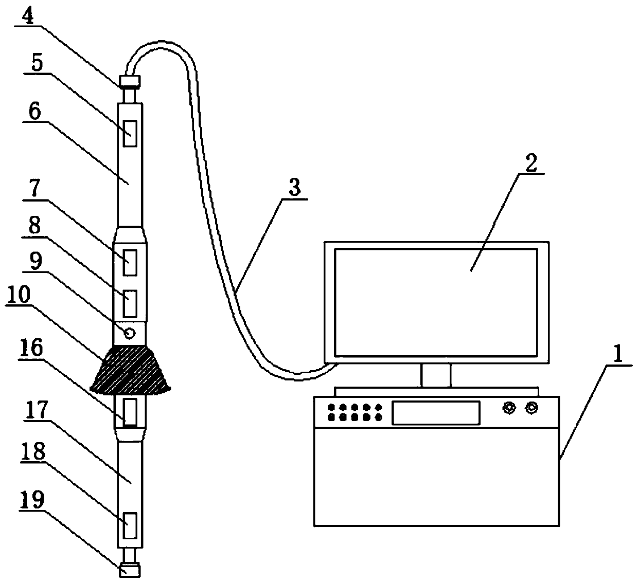 Mining lateral resistivity video imaging well-logging instrument