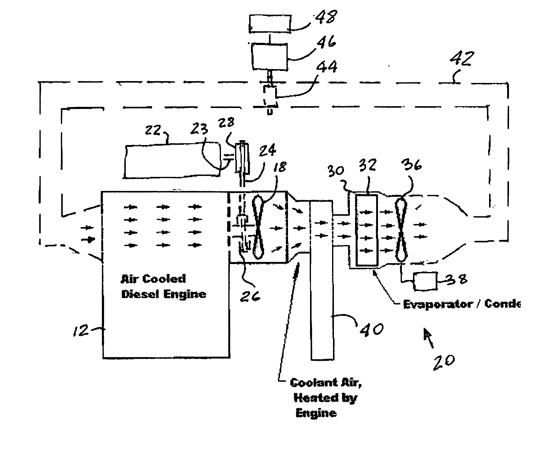 Reversible mode vehicle heating and cooling system for vehicles and method therefor